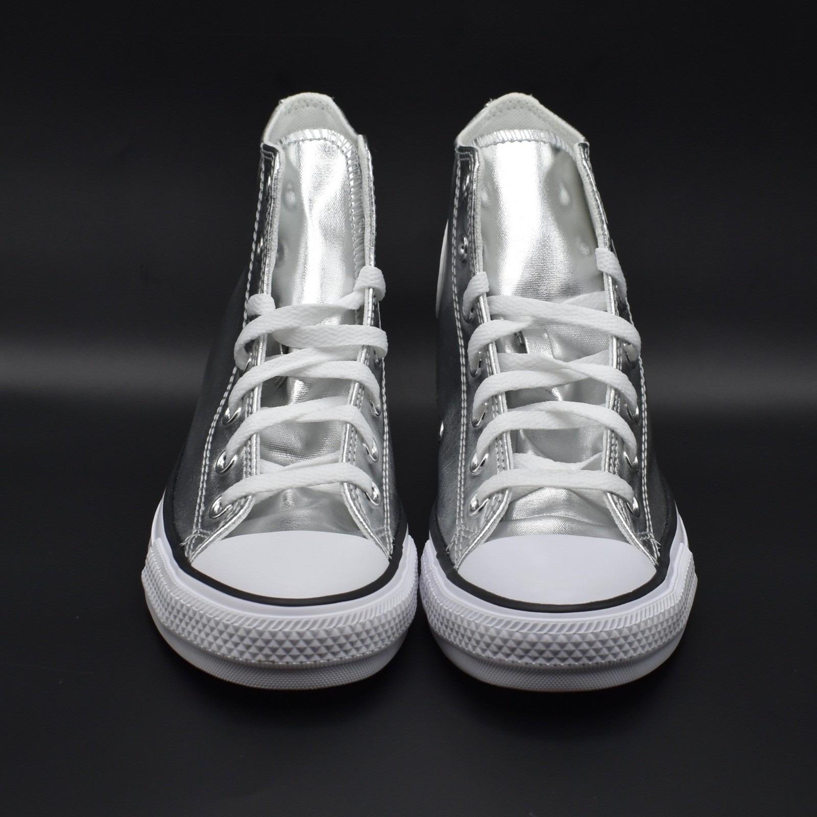 Converse Chuck Taylor All Star Hi Sneakers Metallic Silver W8 M6 NEW A14875C NIB