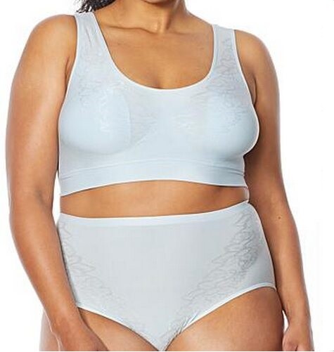 Rhonda Shear Pastel Seafoam Green Jacquard Ahh Bra Removable Pads New