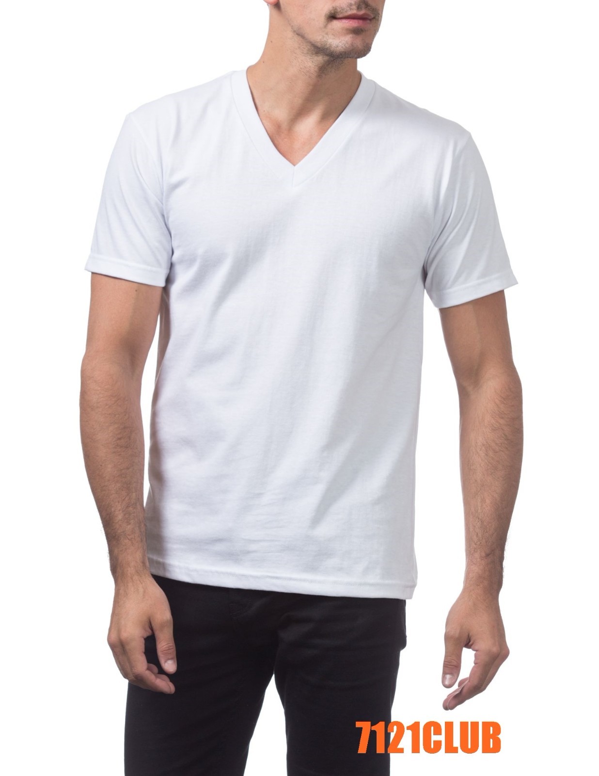 PRO CLUB MENS HEAVYWEIGHT V NECK T SHIRT PROCLUB SHORT SLEEVE WHITE BIG AND TALL