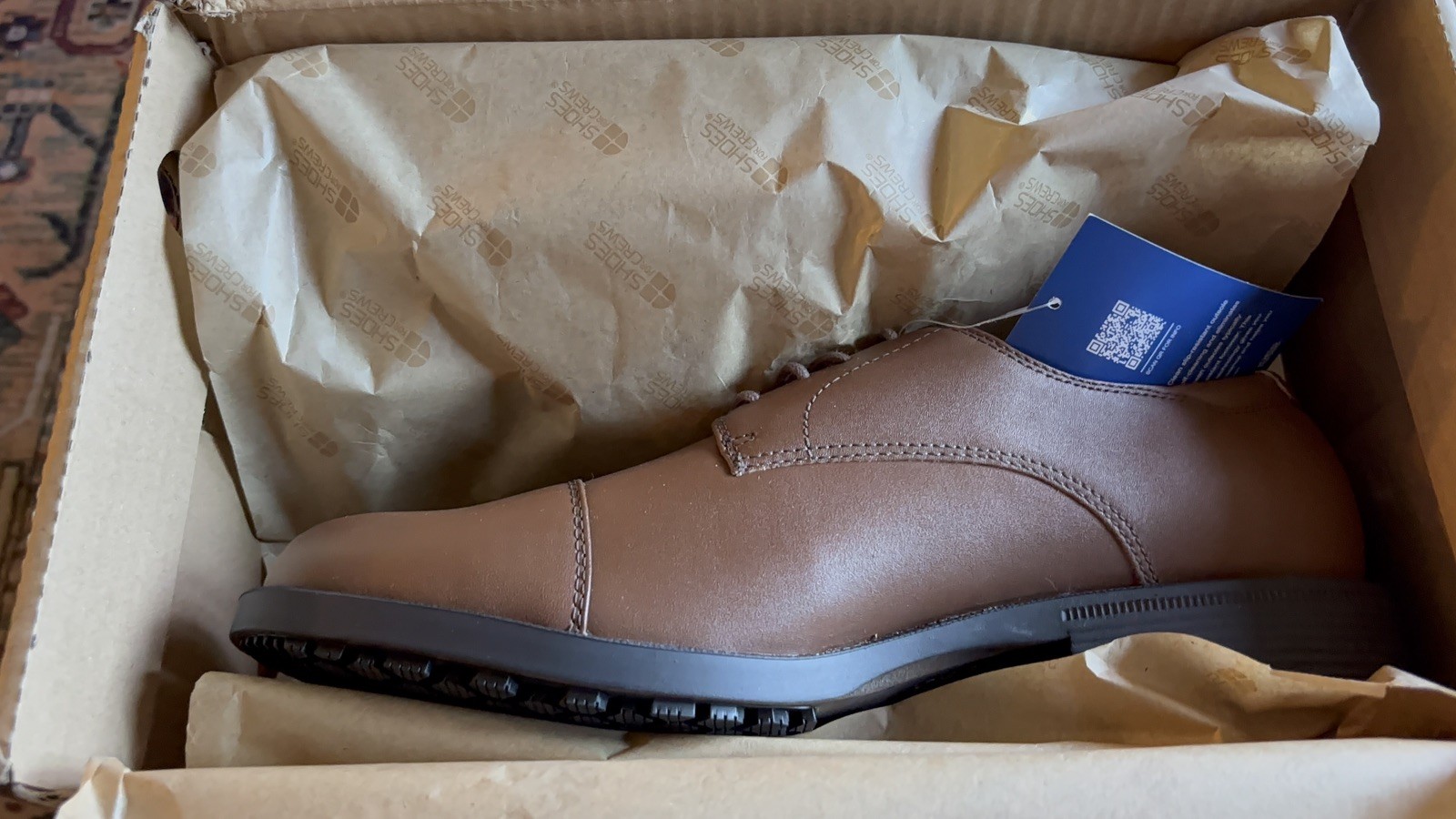 NEW Mens sz 10 M Shoes for Crews Senator Slip Resistant Leather Oxford