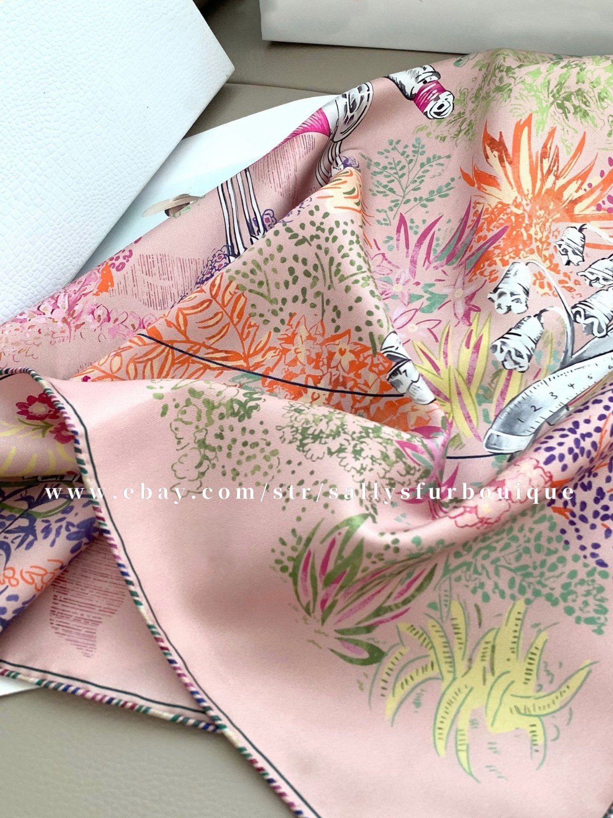 Sallys 18 Momme Twill Silk Wrap Scarf Florals Print Double Face Square Shawl 35″