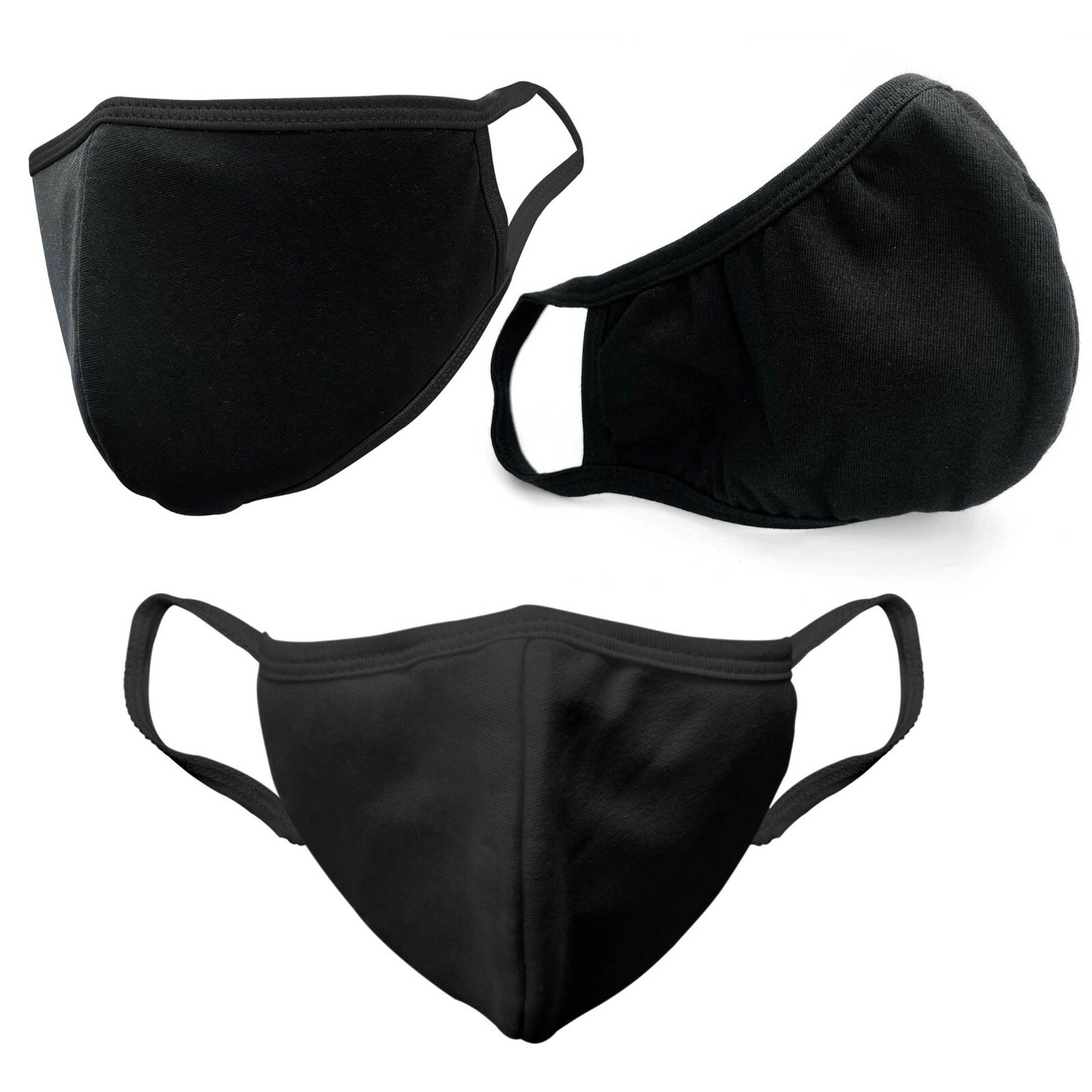(10 Pack) Reusable Washable Soft Cotton Fashion Face Mask Premium Unisex (Black)
