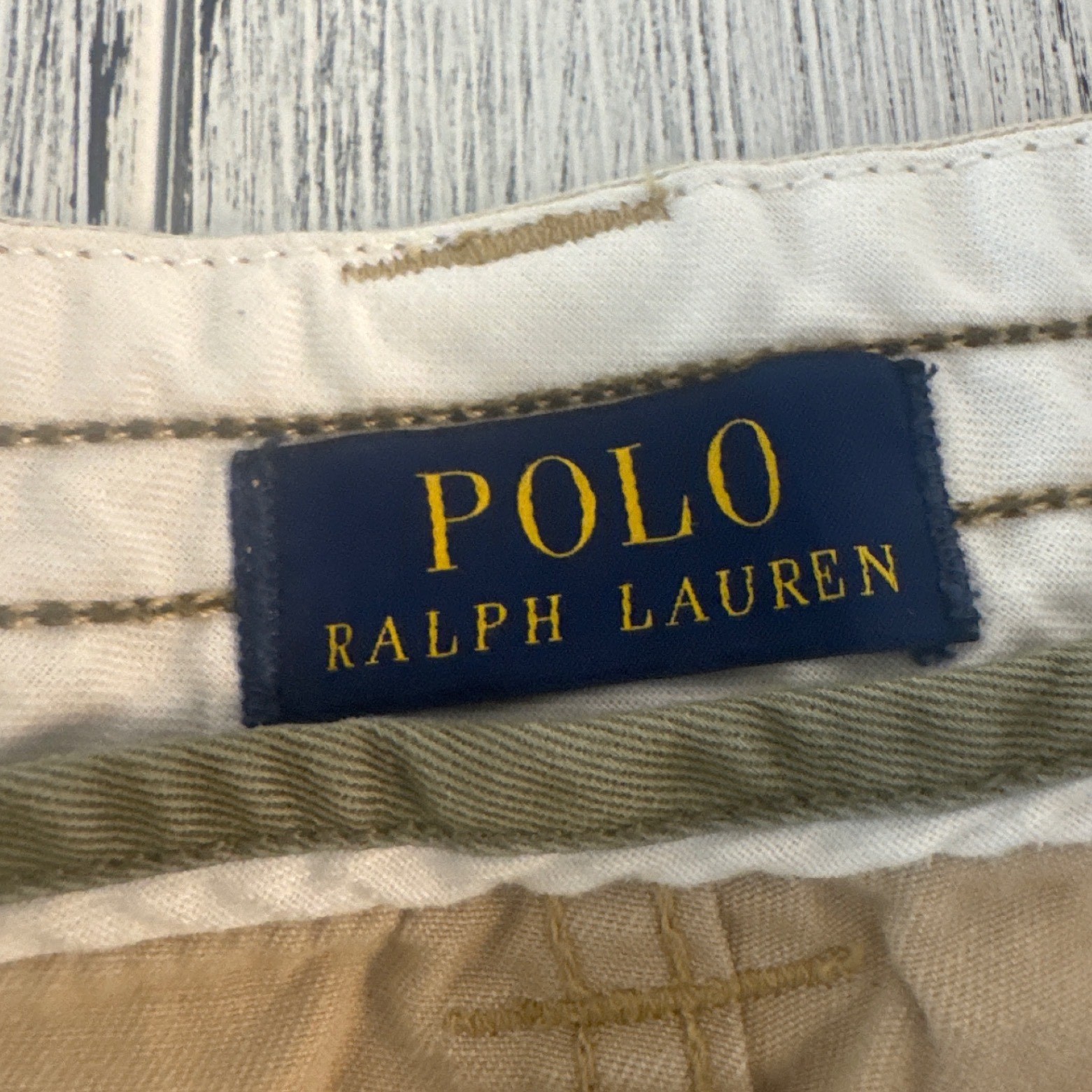 Polo Ralph Lauren Mens Tan Khaki Cotton Twill Cargo Shorts Utility Size 32