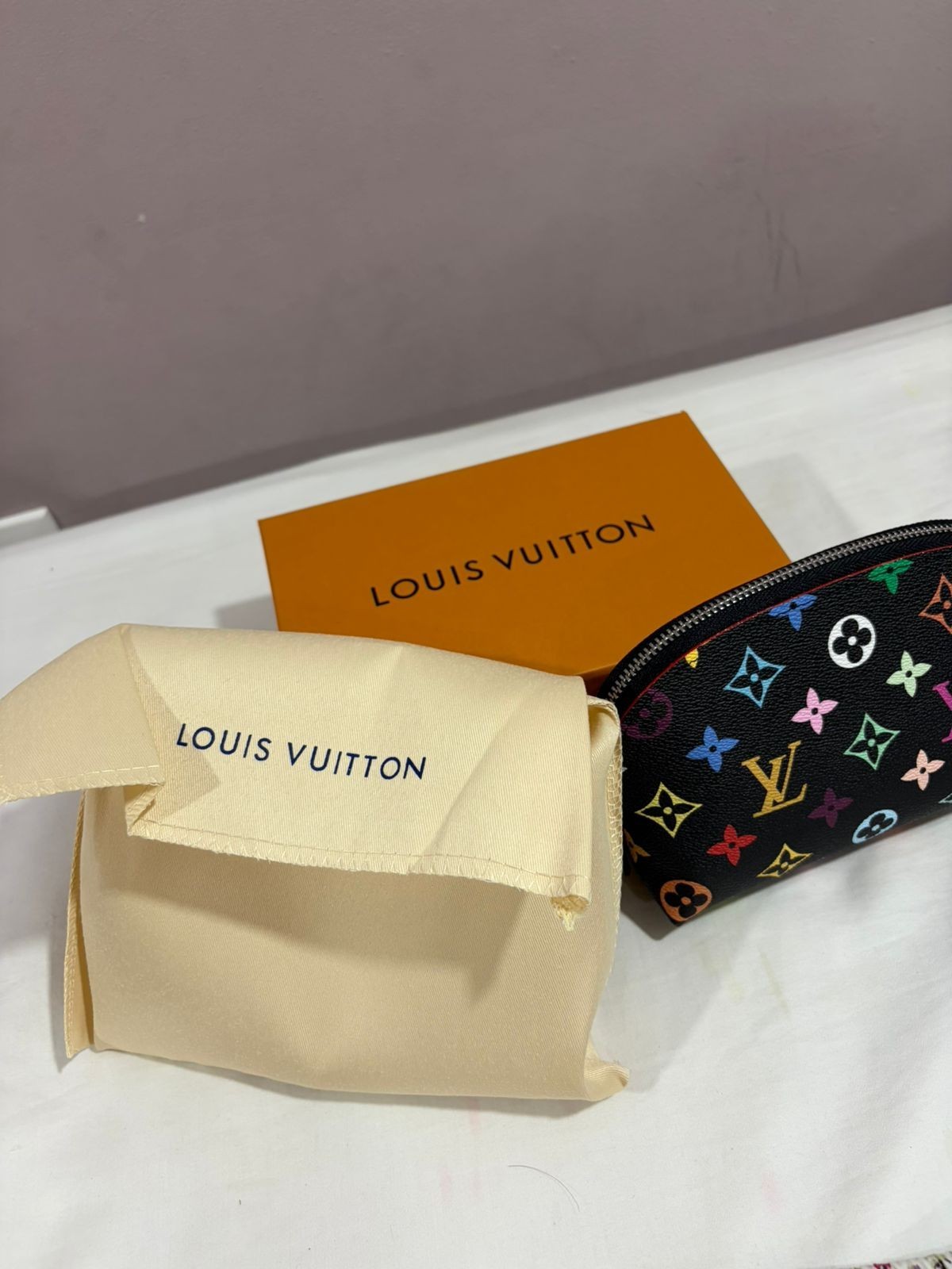 LOUIS VUITTON LV GHW Pochette Pouch M47355 Monogram Multicolore Black/Multicolor