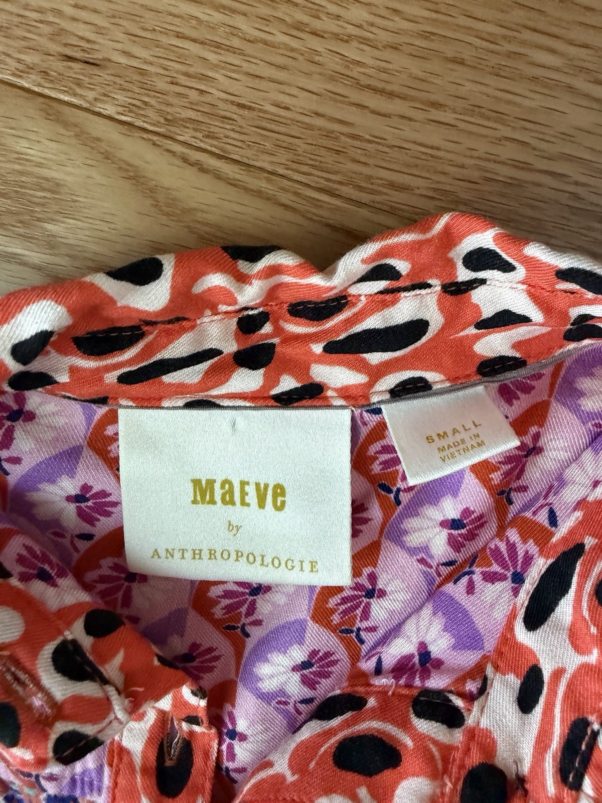 Anthropologie Maeve Bernadette Mixed Print Blouse Women’s Small Boho Top