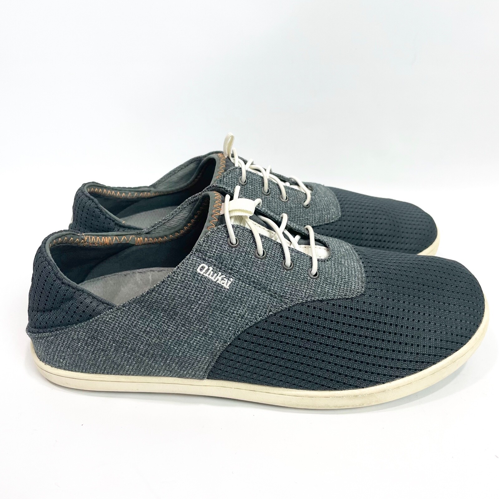 Olukai Mens 9 Nohea Moku Slip On Sneaker Boat Shoe No Tie Gray 10283