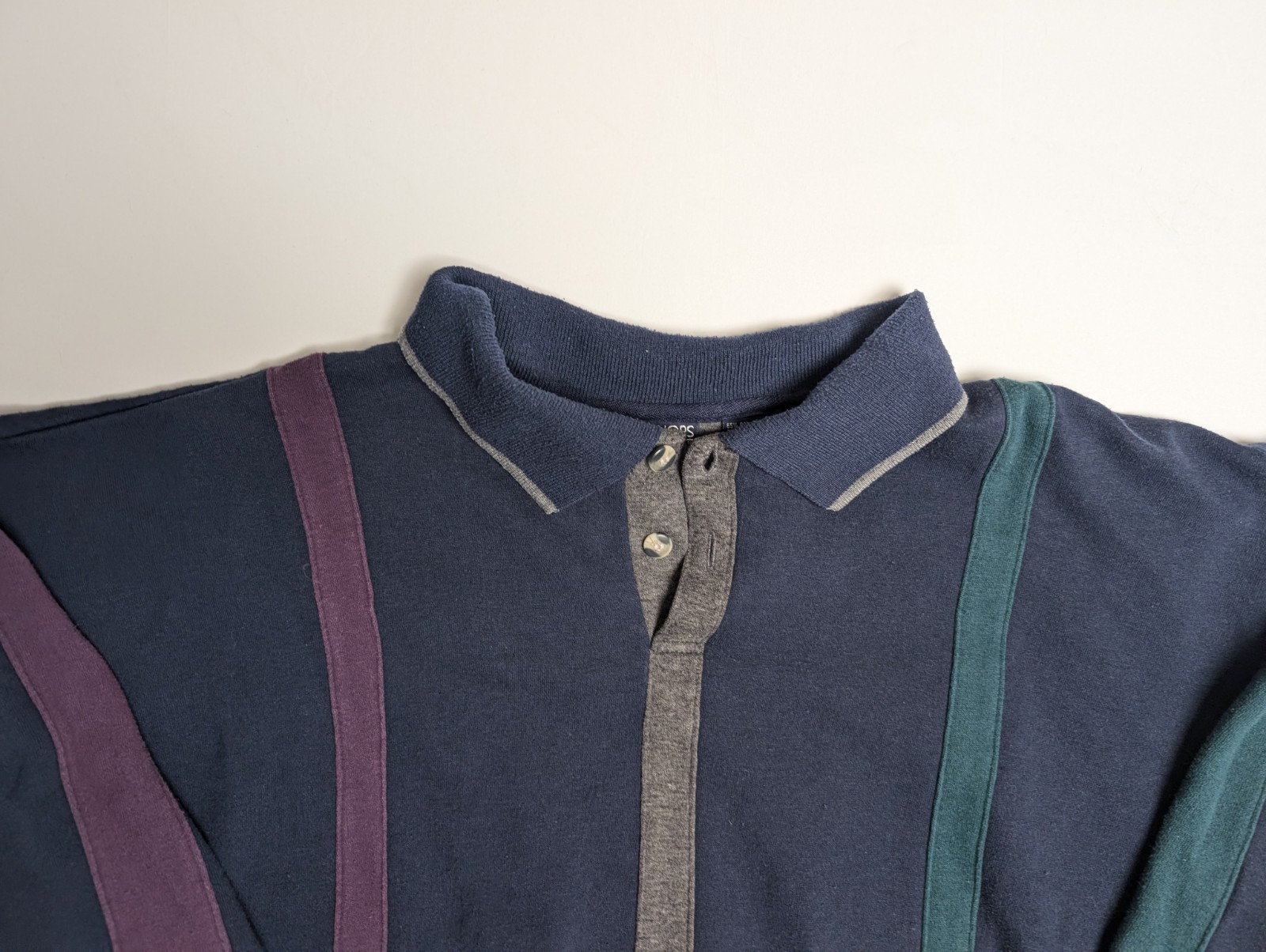 Honors Men’s Multicolor Striped Large Pullover Sweater Collared L Cotton Vintage