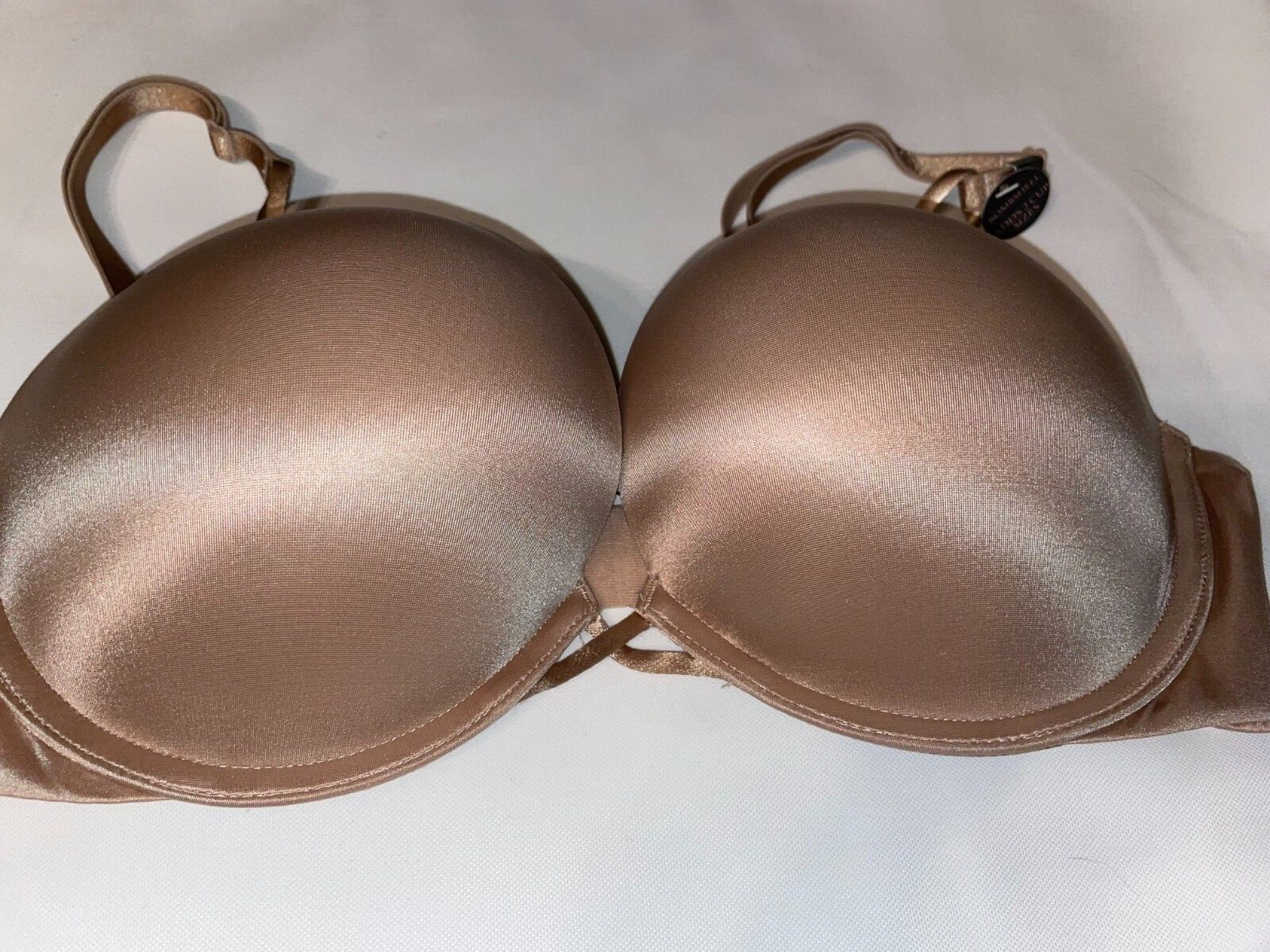 VICTORIA SECRET BOMBSHELL BRA ADD 2 CUP PLUNGE Super Push UP NEW Shine Strap