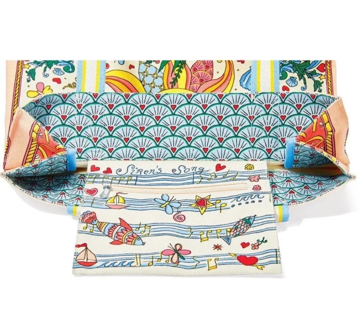 Brighton Mermaid Siren’s Song Canvas Tote New in Sealed Package MSRP $150 NWT