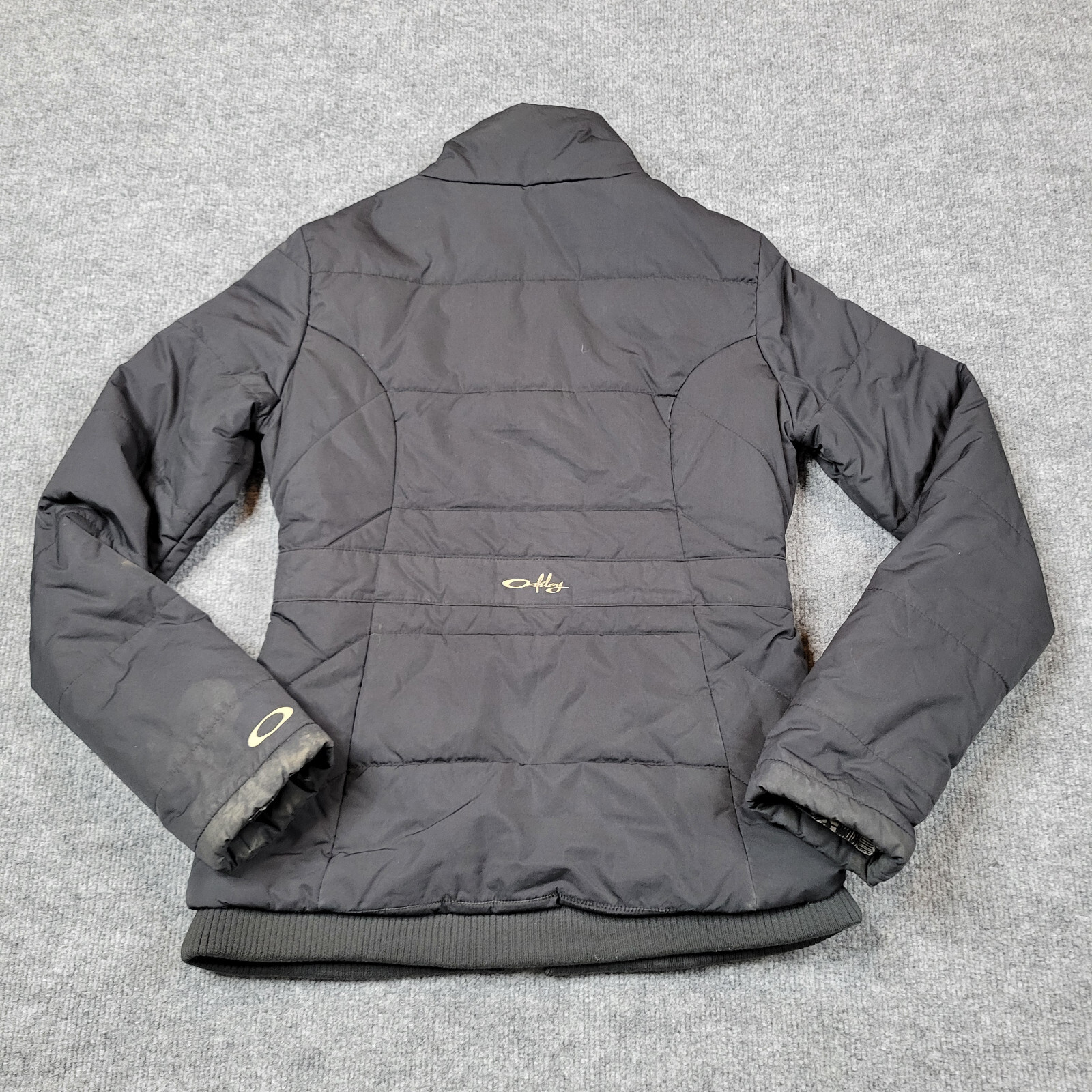 Oakley Jacket Womens Small Black Zip Winter Coat Insulated Pockets Outdoor READ*