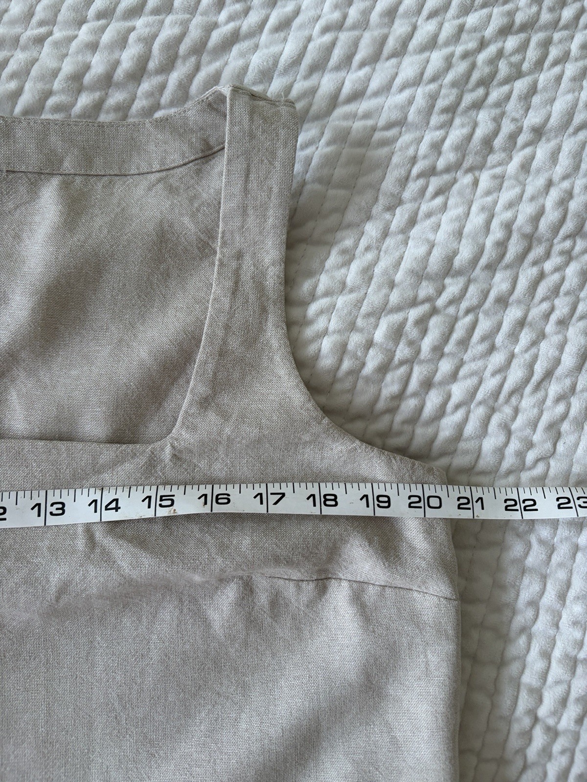 Old Navy Linen Blend Square Neck Tank Top Natural Beige Large