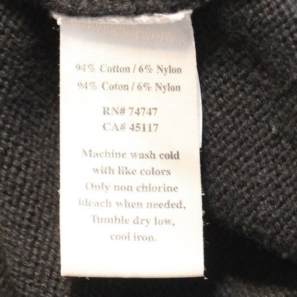Natural Reflections $XL $49 Black Notched Neck Chest Pocket Cotton Blend Sweater