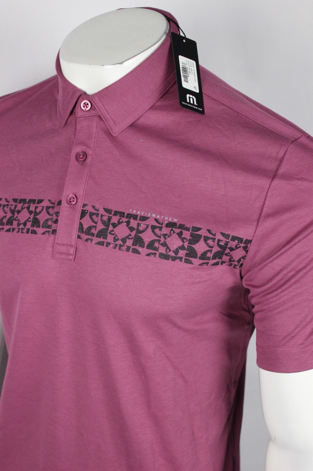Travis Mathew Men’s Bungee Jump Polo Short Sleeve Venetian Resort Vegas Damson