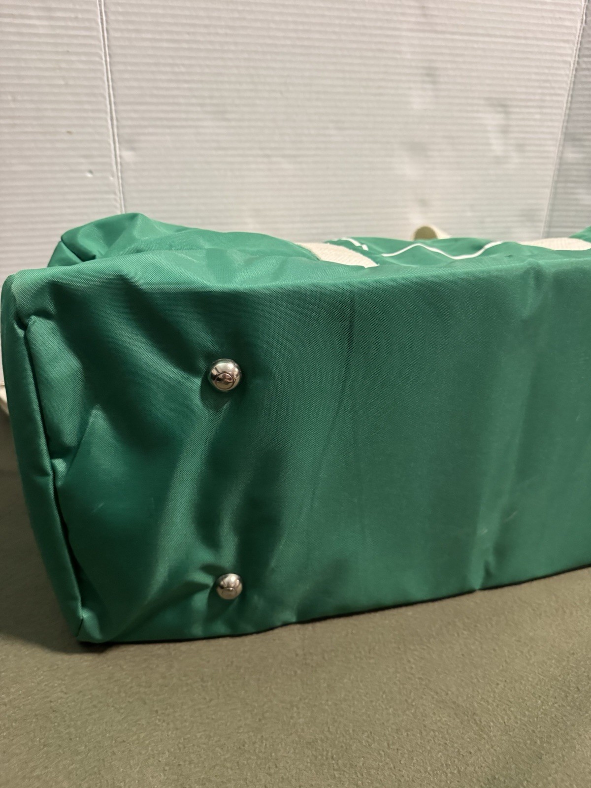 Vintage NYI Goldman Sachs Duffel Bag Green Retro Wall Street Gym Travel Rare