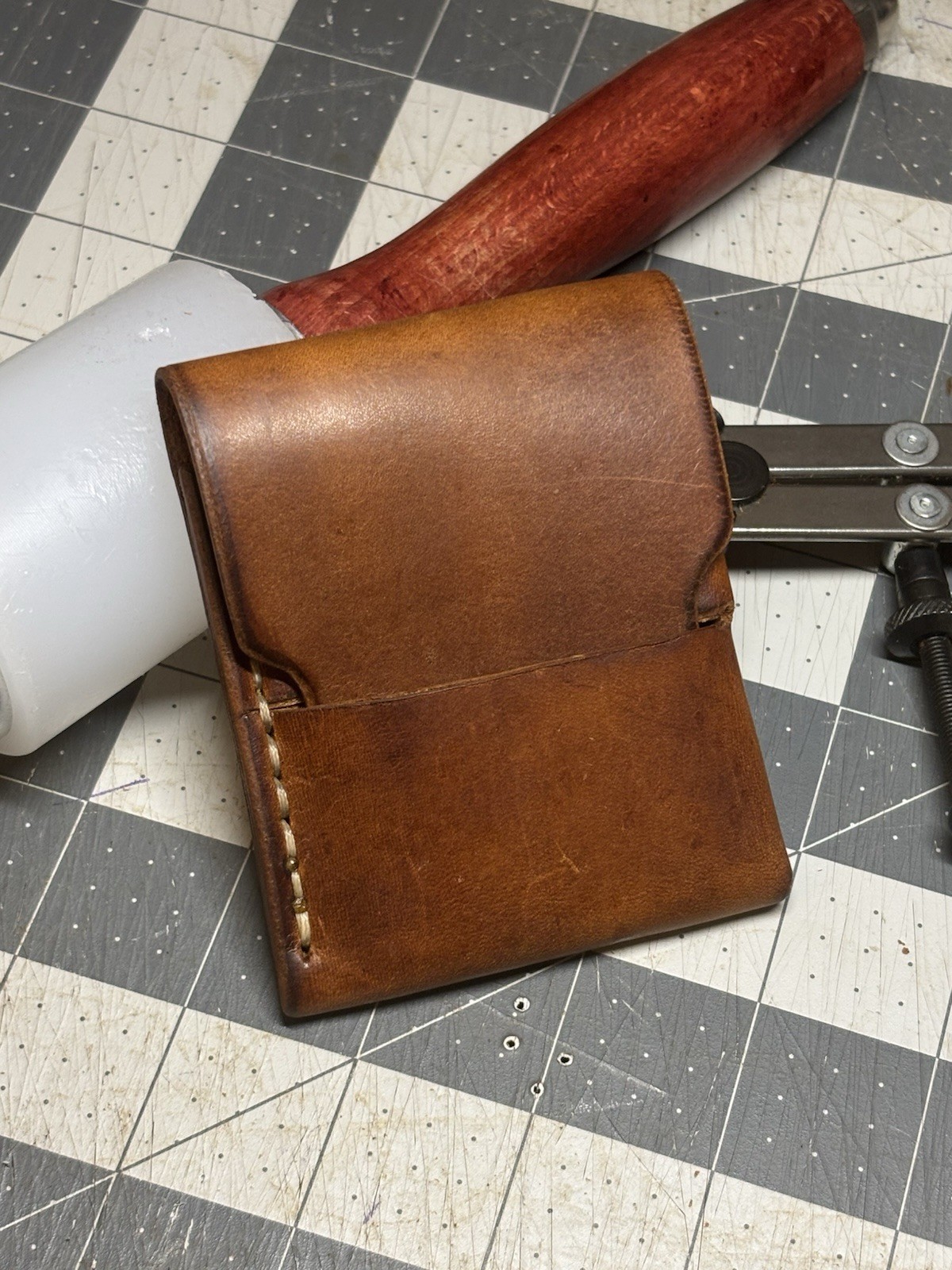 Handmade Leather Vertical Pocket Flap Wallet – Slim & Durable Minimalist