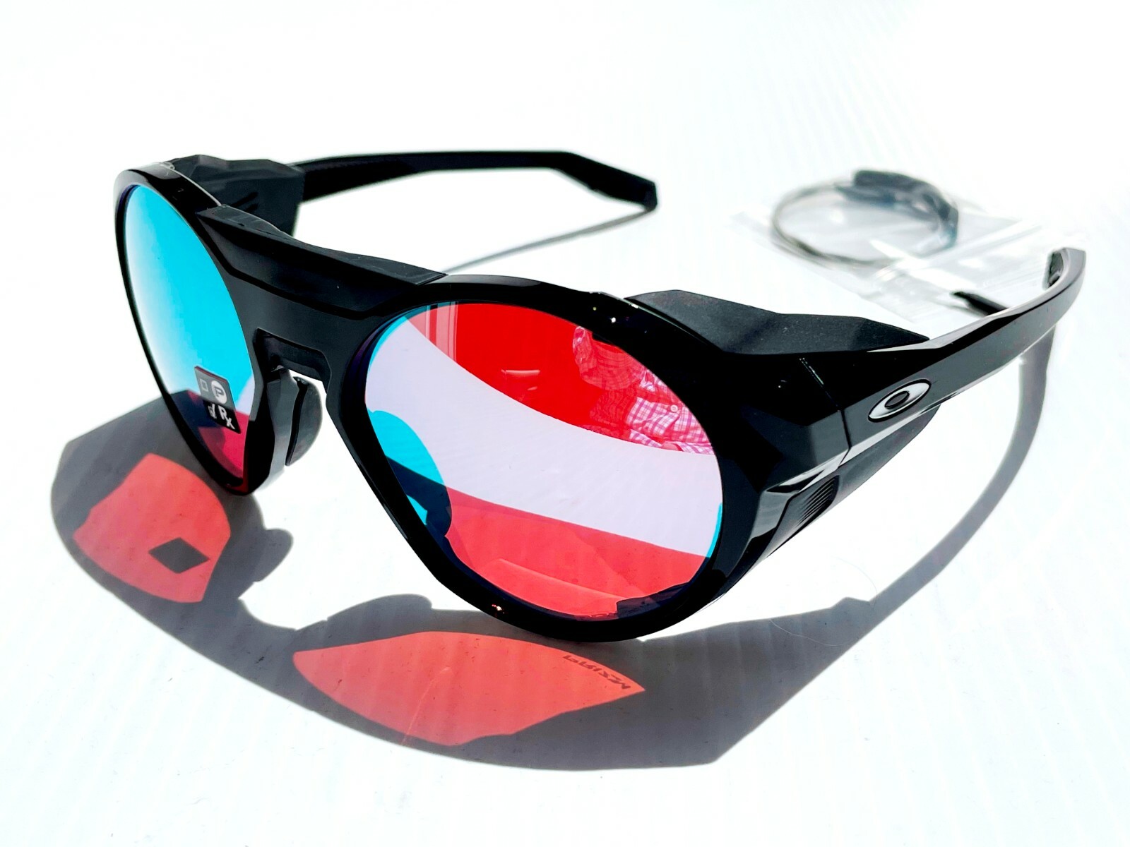 NEW Oakley CLIFDEN Polished Black Round PRIZM Snow Sapphire Sunglass 9440-02