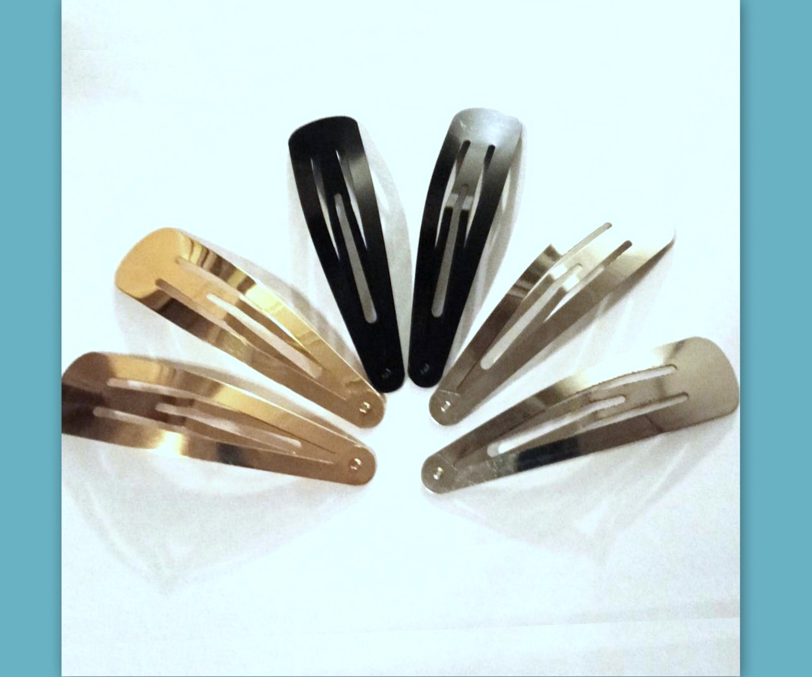 2 Extra Large 4″ Metal Snap Hair Clips pair Minimalist side Barrettes for Women