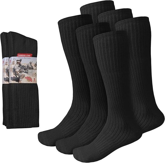 6-12 Pairs Men’s Army Military Boot Socks Combat Trekking Hiking Size 10-13