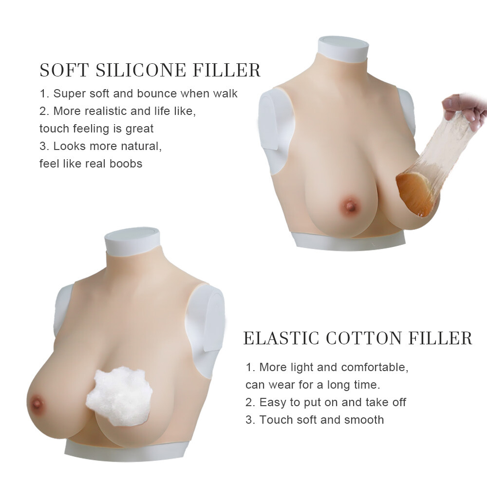 Silicone Crossdresser Breastplates Breast Forms Fake Boobs B-G Cup Drag Queen