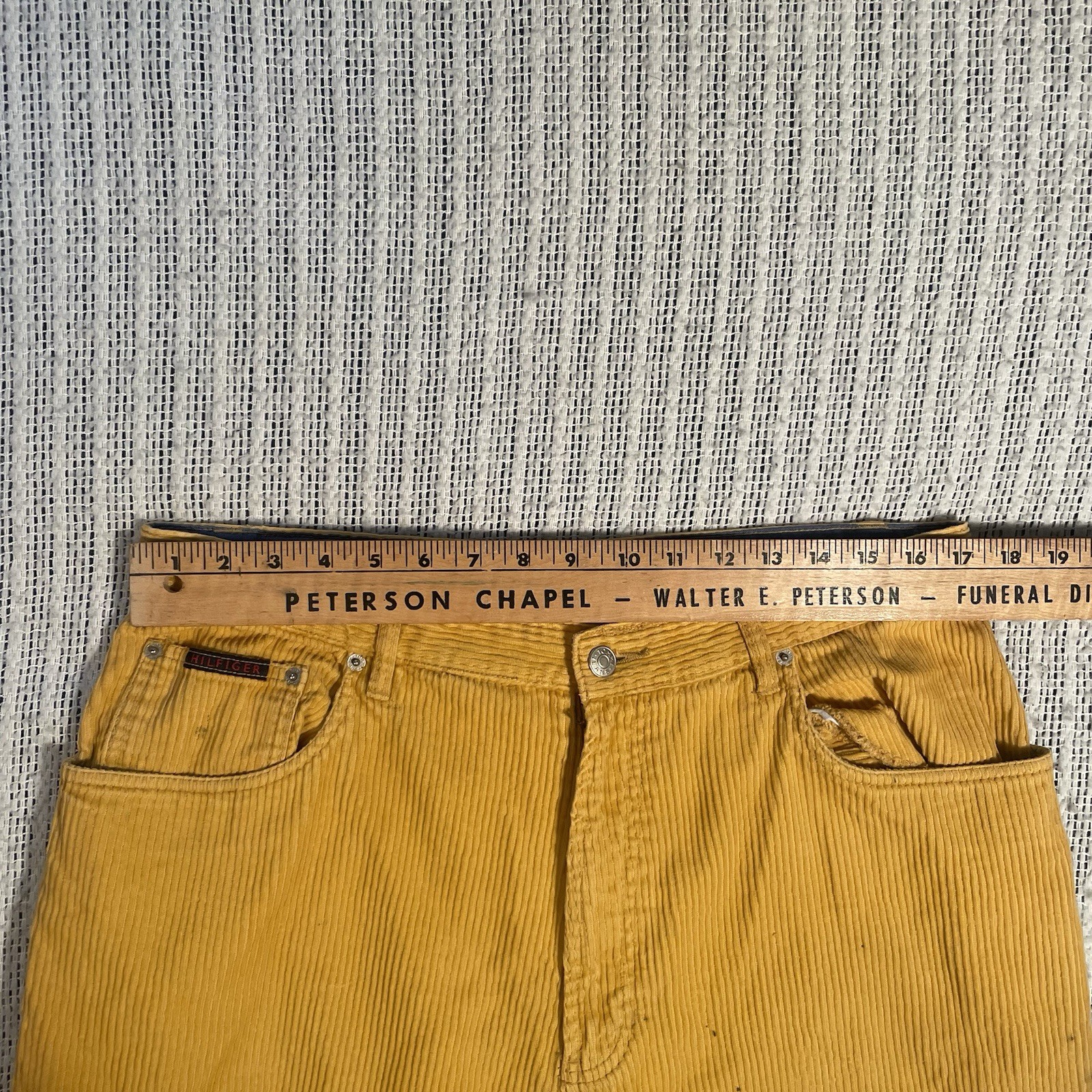 DISTRESSED Tommy Jeans Men’s Yellow 90s wide Corduroy Pants 36w vtg street style