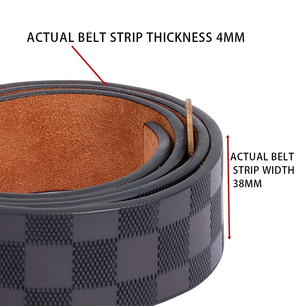 Men’s Genuine Leather Belt – 3.8cm Wide Adjustable Cowhide with Premium Alloy…