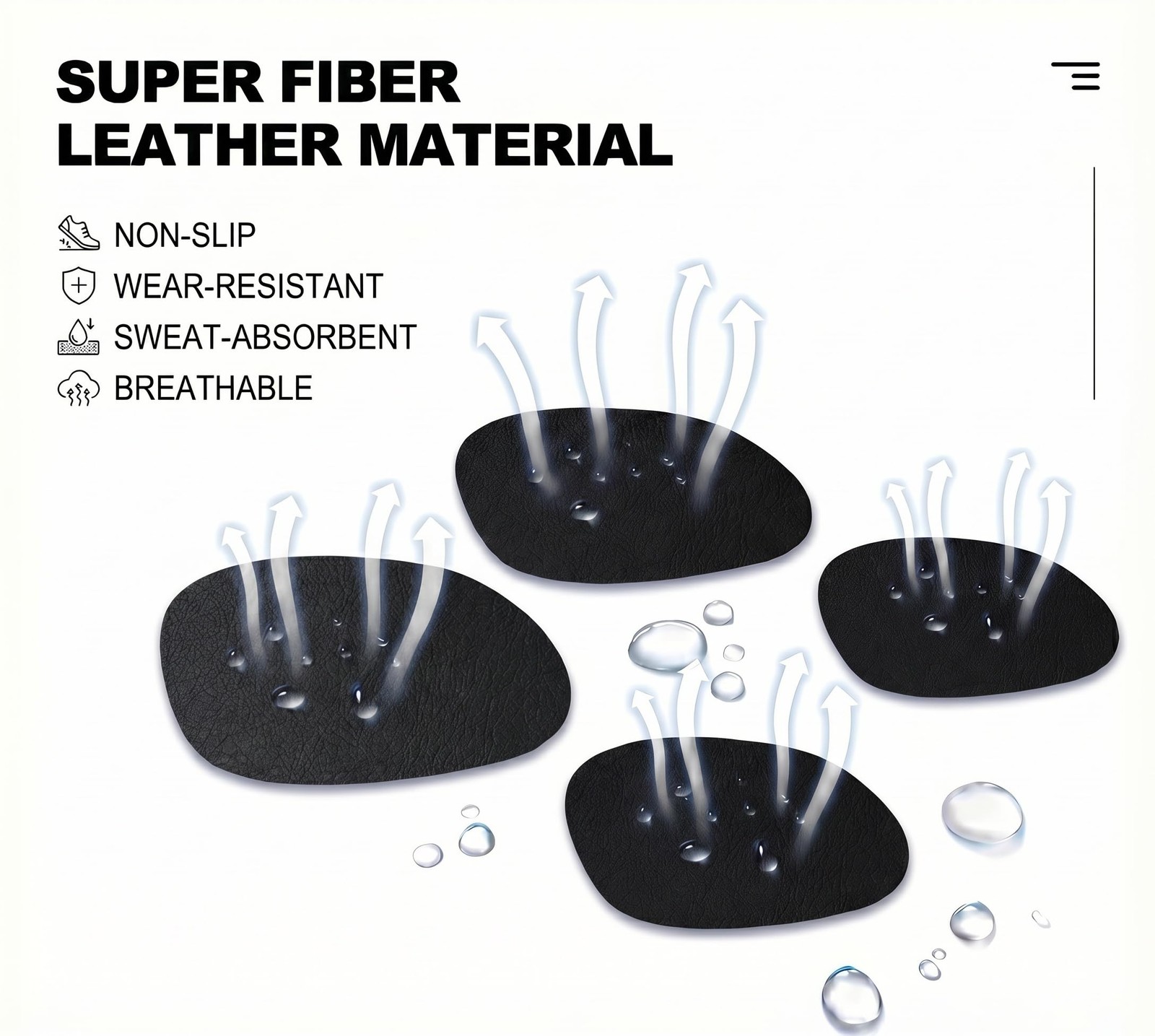 HTZNHXT Shoe Heel Repair, 4 Pairs Adhesive Inside 4 Pair (Pack of 1), Black