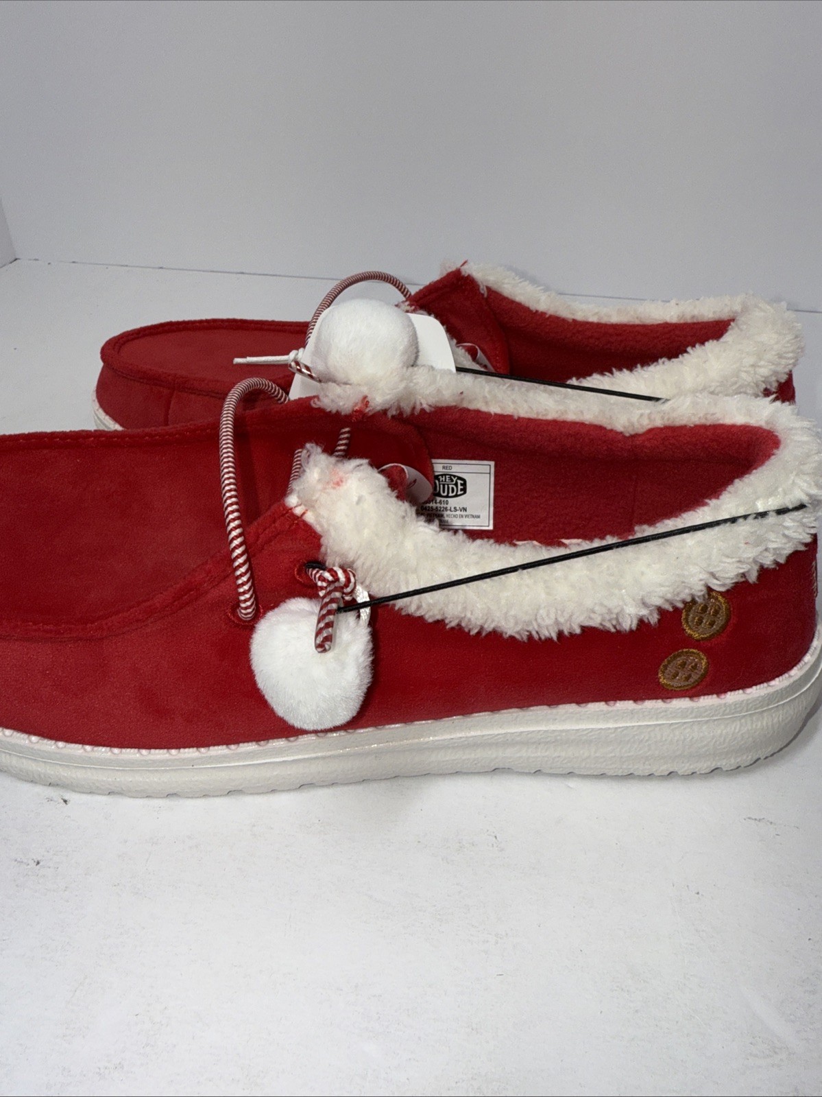 Hey Dude Wendy Mrs Claus Womens Size 8. Slip On Christmas