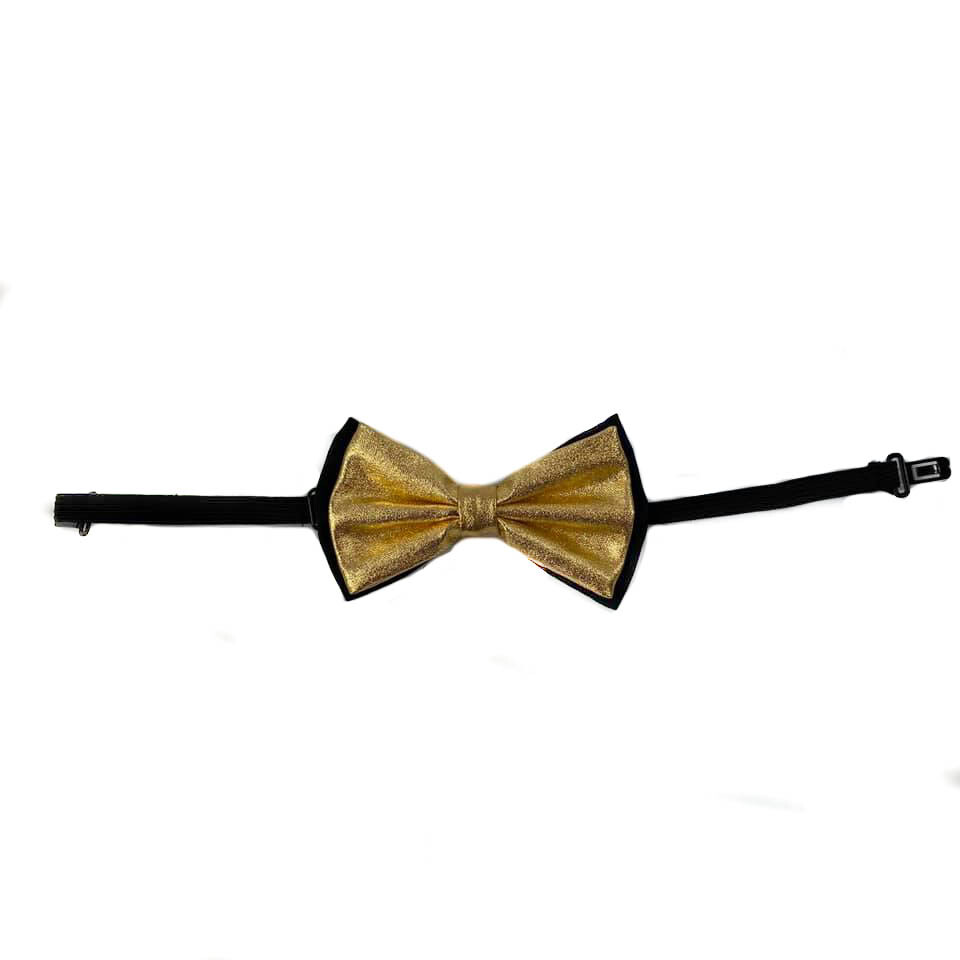 Metallic gold and black Tuxedo Adjustable Unisex Pre-Tied Bow Tie Neck wear