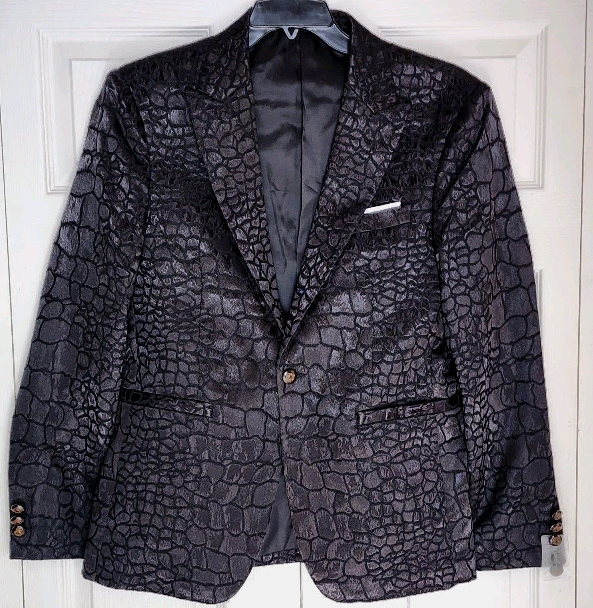 Wyston Duke Blackthorn Jacquard Crocodile Blazer Jacket Size 40R