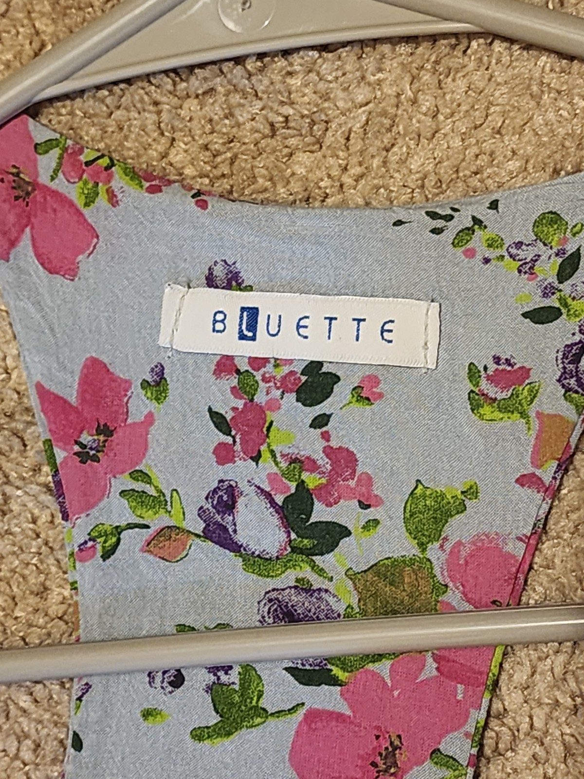 Bluette Italian Silk/Cotton Floral Chiffon Halter Tie Tank Top Women’s Blouse XS