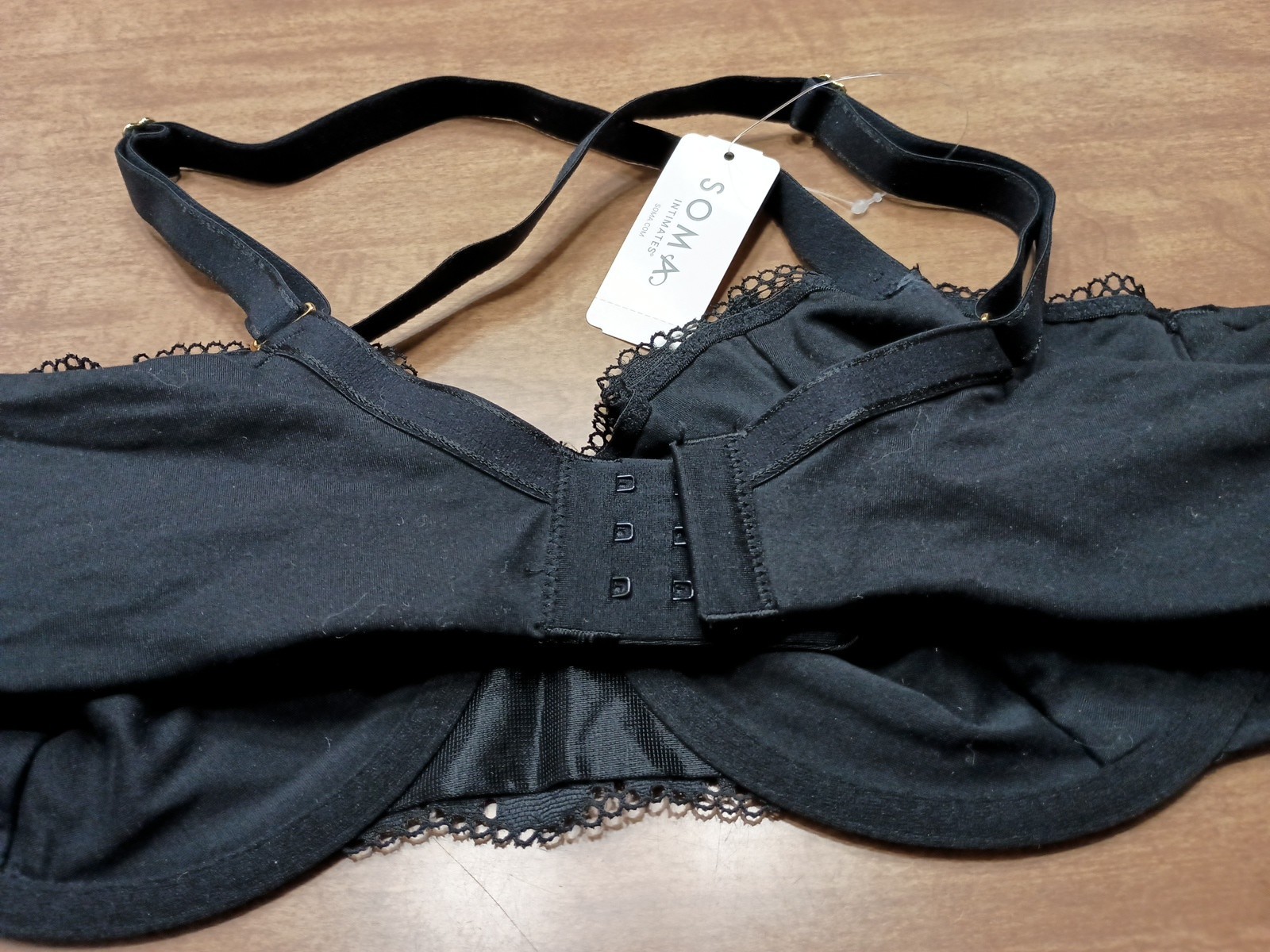 SOMA 570292450 Embraceable Signature Lace Balconette Bra 36DD Black