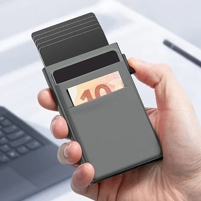 Men’s RFID Blocking Wallet Slim Minimalist Credit Card Holder Pop Up Wallet