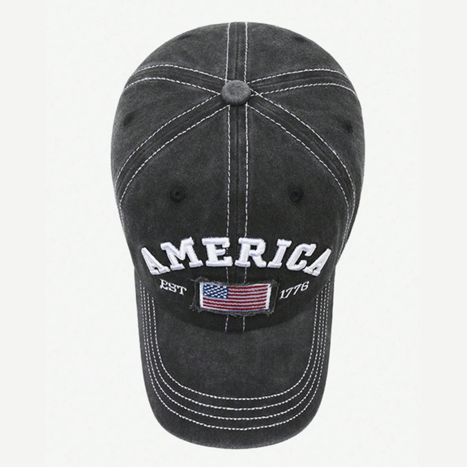 USA America EST 1776 3D Embroidered Flag Baseball Cap Patriotic Hat Unisex