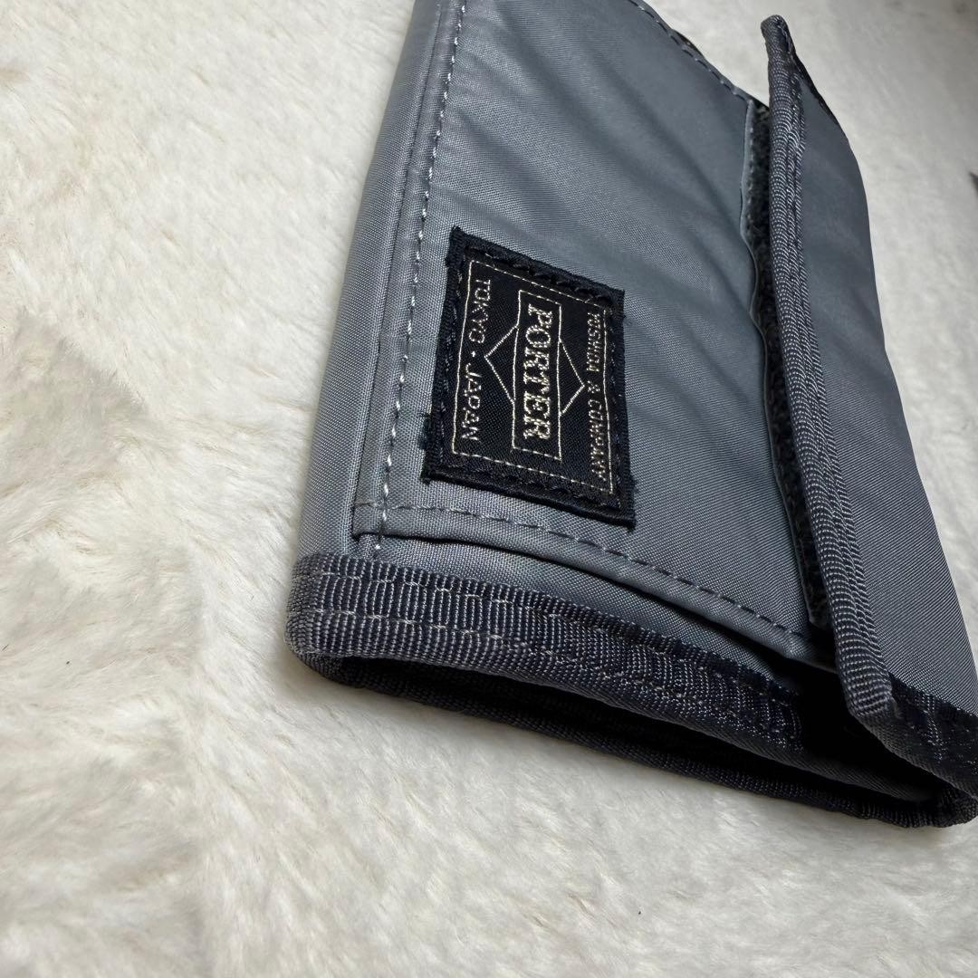 Porter Yoshida Tanker Capsule Wallet Gray Used Compact Card Holder