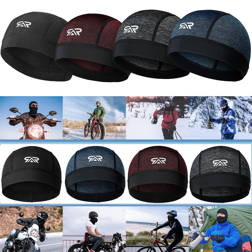 Gray Caps Sweat Wicking Skull Caps Cooling Helmet Liner Beanie Hats for Cycling