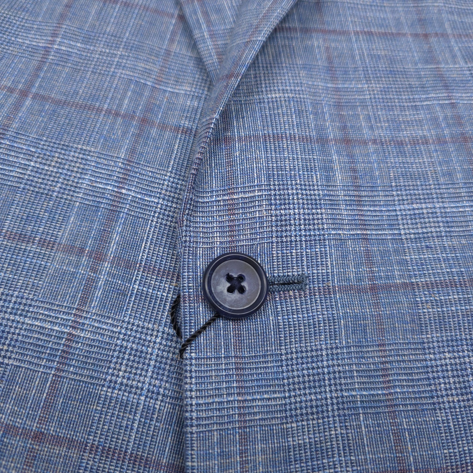 John Varvatos Bond-JF Sport Coat Mens 46R Slim Light Blue Plaid Blazer Jacket