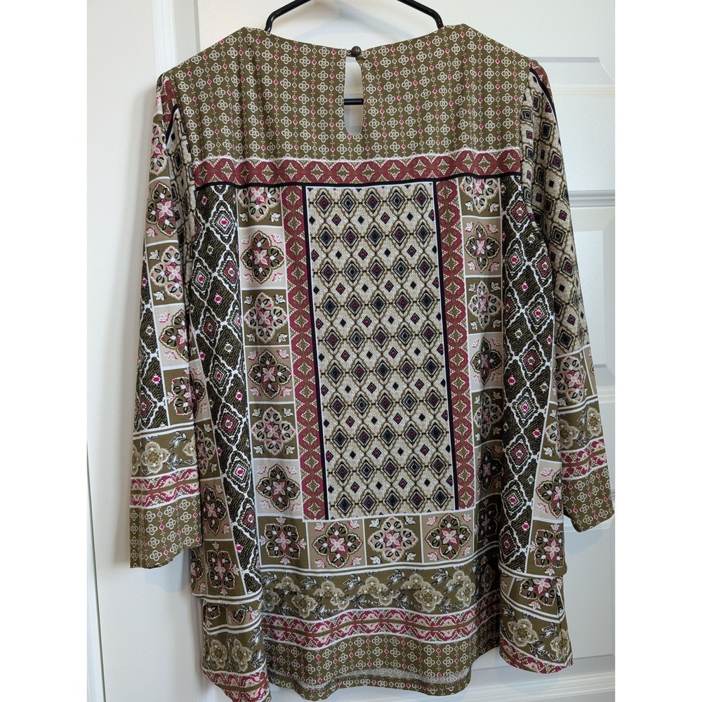Dress Barn Geometric Patchwork Blouse