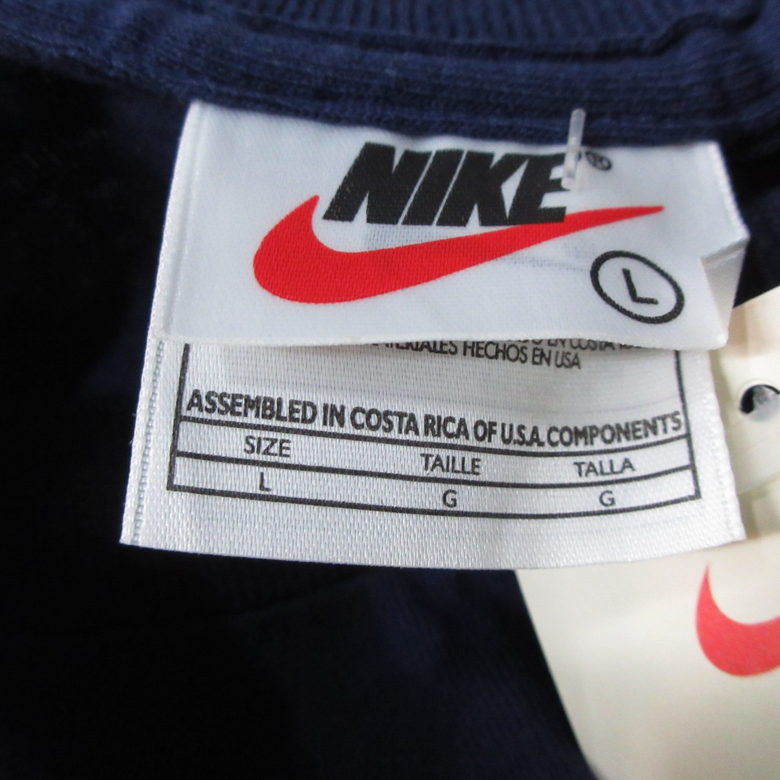 Nike Vintage Embroidered Center Swoosh Short Sleeve Shirt Mens L Blue 90’s #