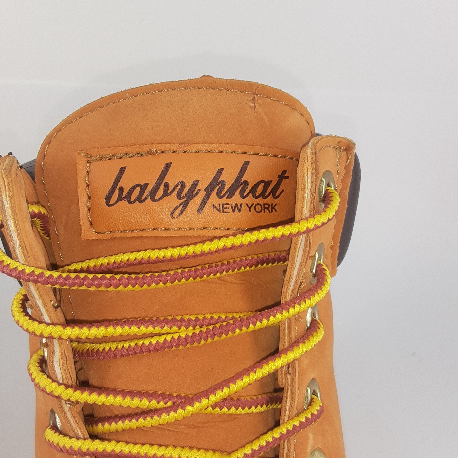 Vintage Baby Phat Nubuck Wheat Synthetic Leather Construction Boots 9 RARE NWOB