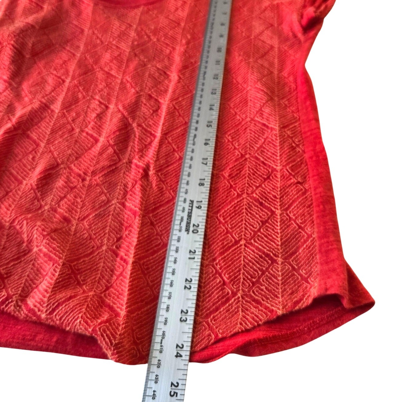 Lucky Brand Boho Casual Red Textured Geometric Diamond Short Sleeve Women’s XS