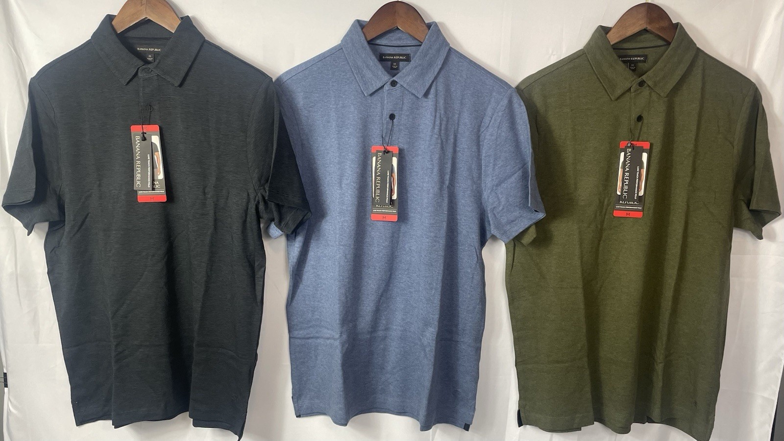 Banana Republic Men’s Luxe Polo in Green, Black or Blue Pick Your Size NWT