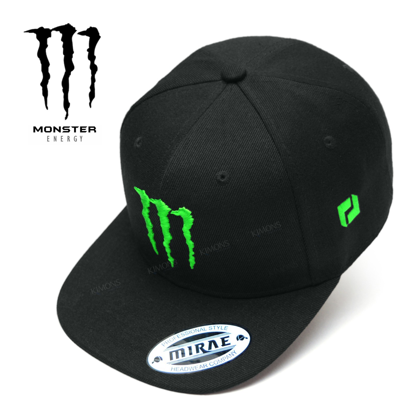 Energy Drink Embroidered Snapback Hat Monster Black Cap **Free Returns** LM / BK
