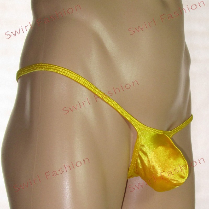 K403Y K403 Mens Grape Smugglers String Thong Contoured Pouch Shiny Satin Knit