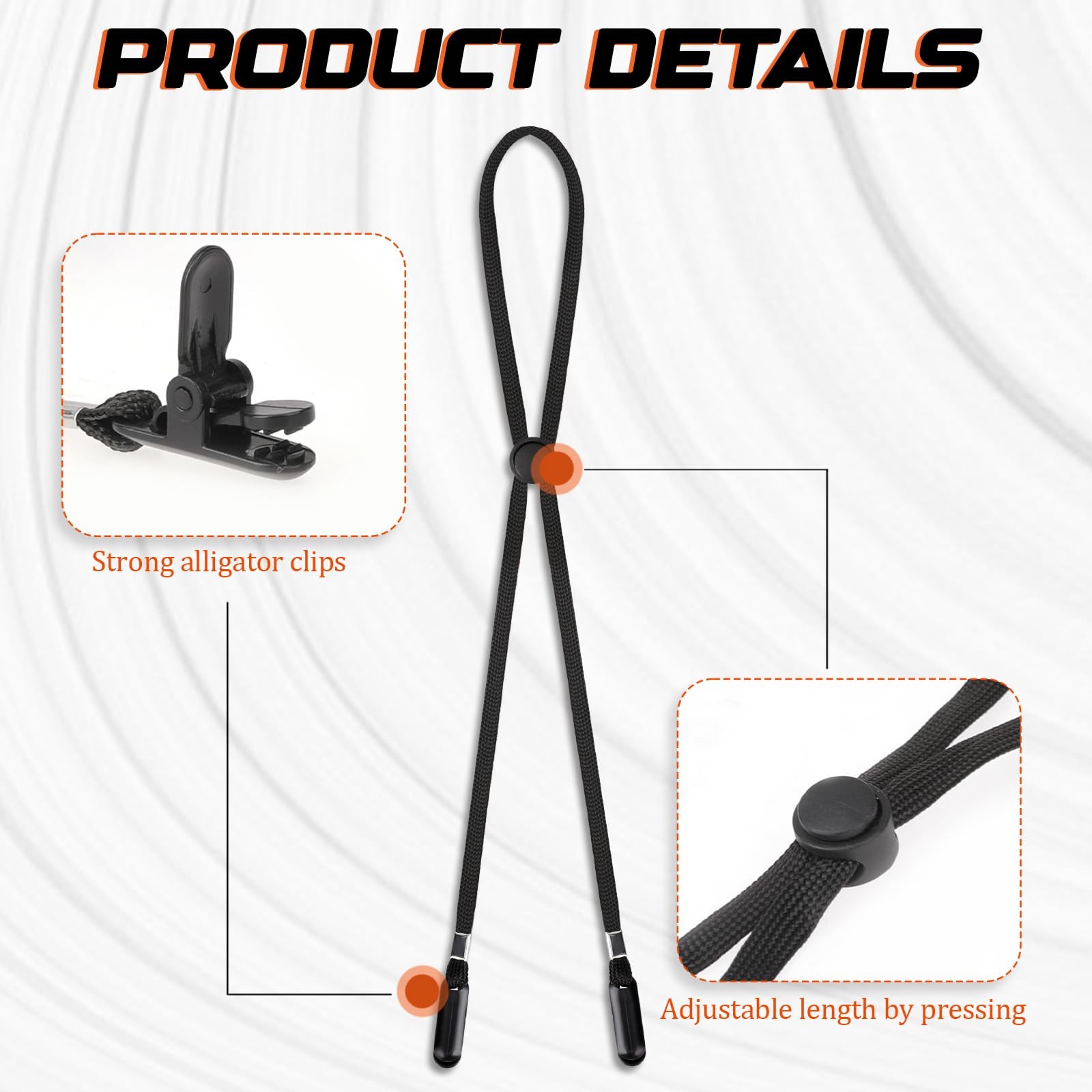 5 Pcs Adjustable Hat Strap Clips Elastic Removable Chin Cord, Windproof Anti…