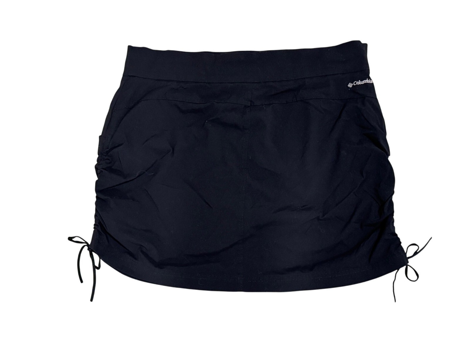 Columbia All Seasons Comfort Stretch Mid Rise Ruched Skort Pockets Size L Black