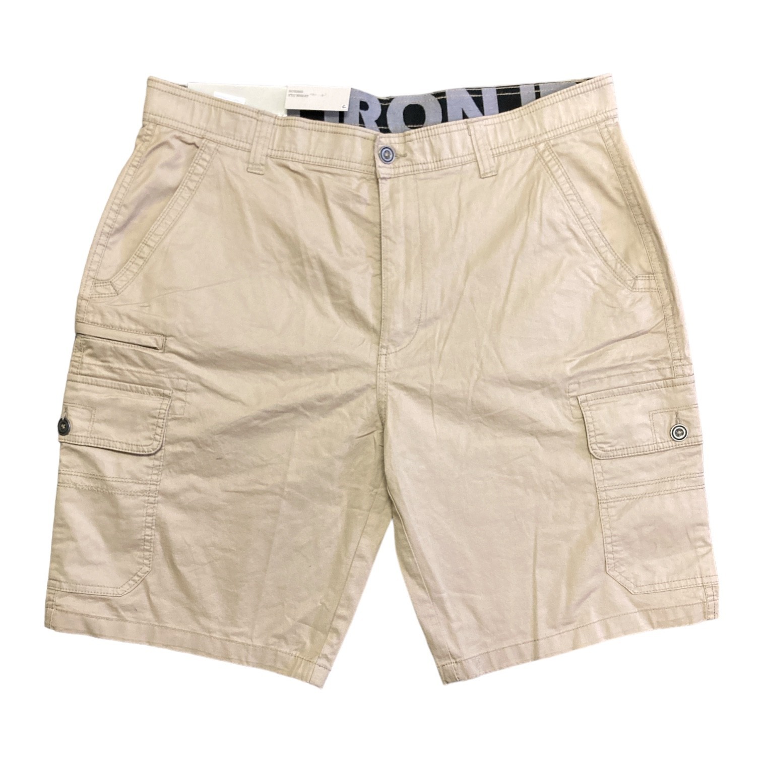 Iron Co Men’s Comfort Waistband Regular Fit Stretch Cargo Short Vintage Wheat 32