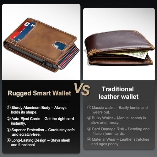 Card Wallet for Men Slim: Smart Rfid Minimalist Front Pocket Pop up Wallet with