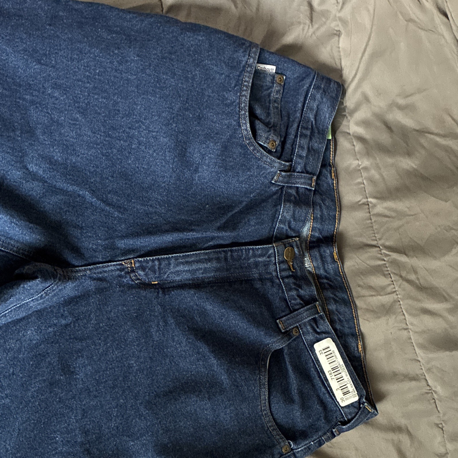 Carhartt Men’s Relaxed Fit Straight Leg Dark Wash Denim Jeans, 5-Pocket