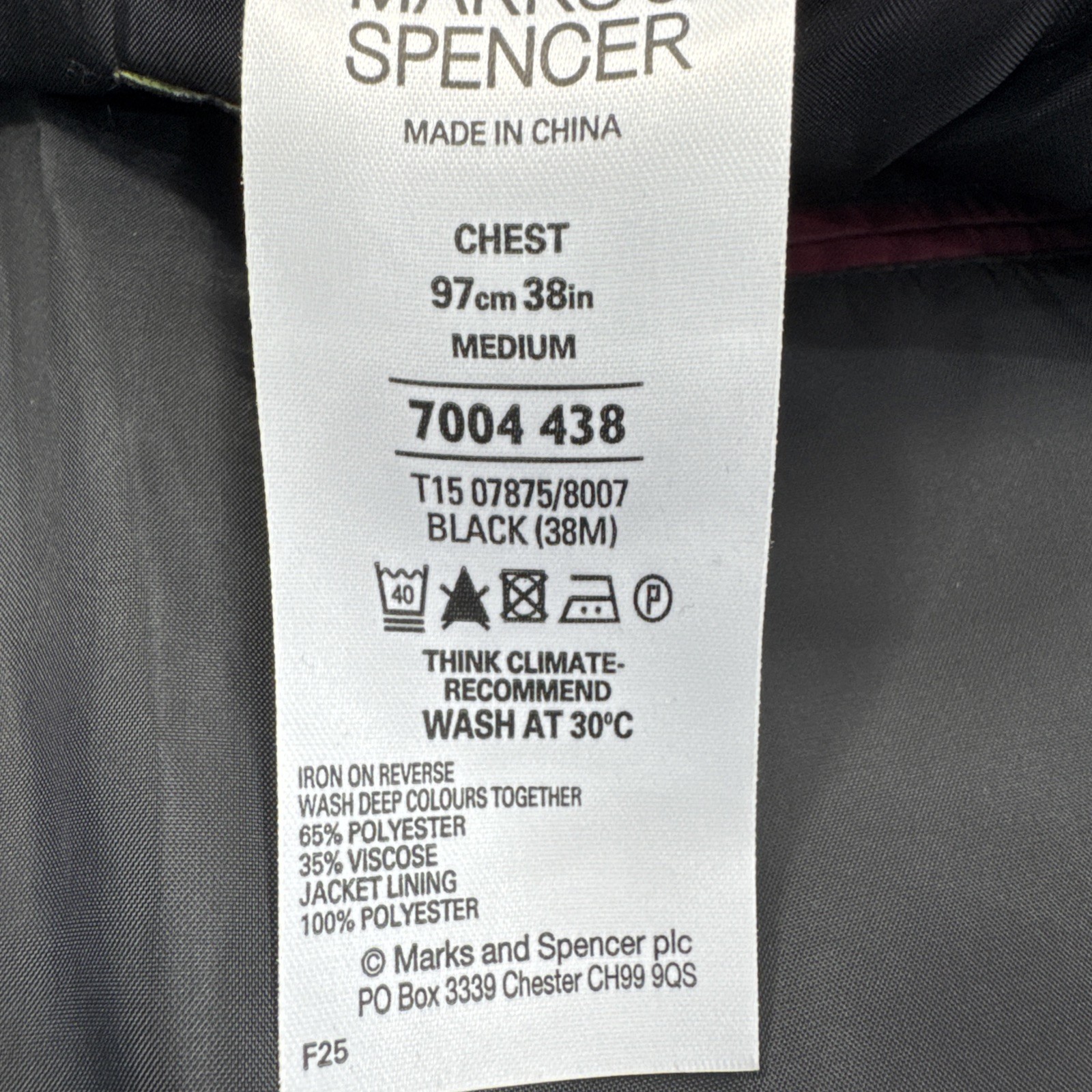 M&S TAILORING Black Regular Fit Machine Washable Dinner Jacket Tuxedo C38M