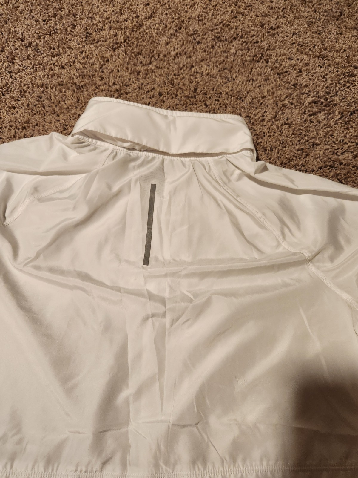 Avia Windbreaker Women Large Lightweight Full Zip White Gray Hooded Rain Jacket